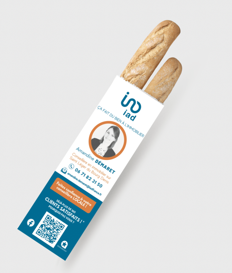 IAD IMMOBILIER Amandine Démaret poche à pain personnalisés