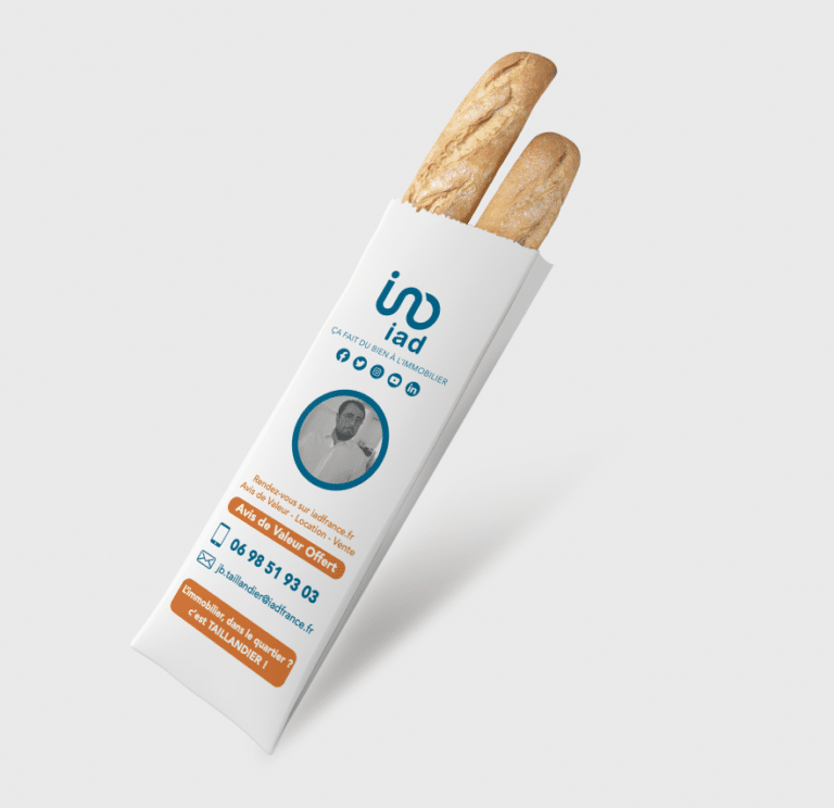 IAD IMMOBILIER sacs baguettes publictaire