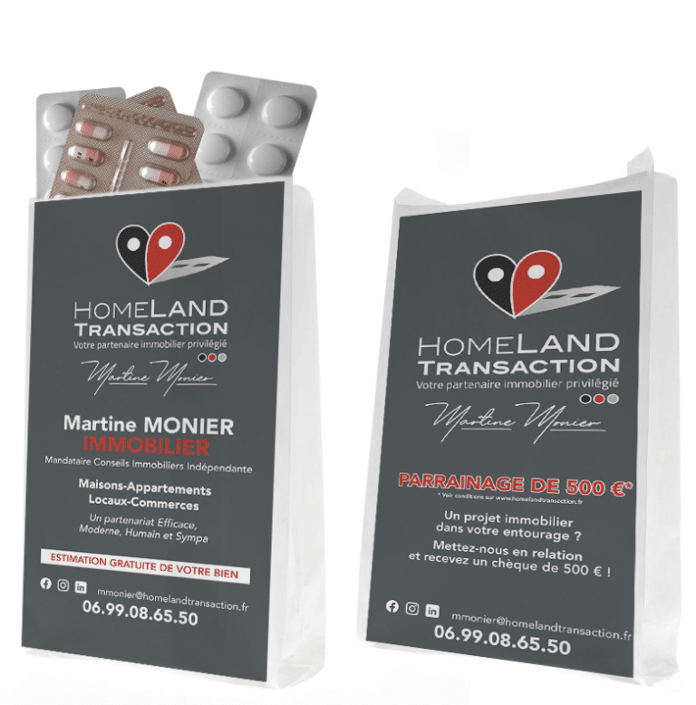 sacs pharmacies personnalisés Homeland Immobilier
